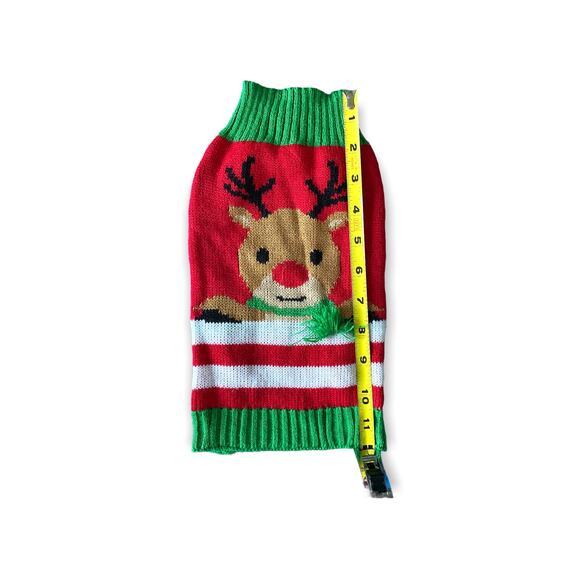 Rudolph the reindeer small dog turtleneck sweater - Picture 6 of 7